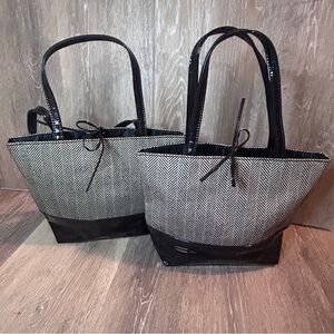 Set of 2 Estee Lauder Black and Cream Bags